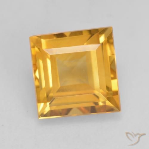 Citrine Doré foncé naturelle Carré, 1.74 ct, VVS-VS