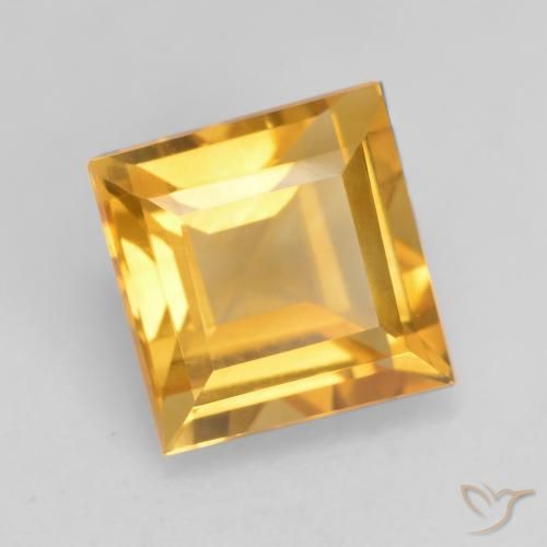 Citrine Doré foncé naturelle Carré, 1.74 ct, VVS-VS