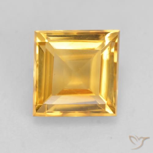 Citrine Orange Doré naturelle Carré, 1.76 ct, VVS-VS