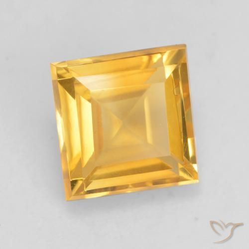 Citrine Orange Doré naturelle Carré, 1.76 ct, VVS-VS