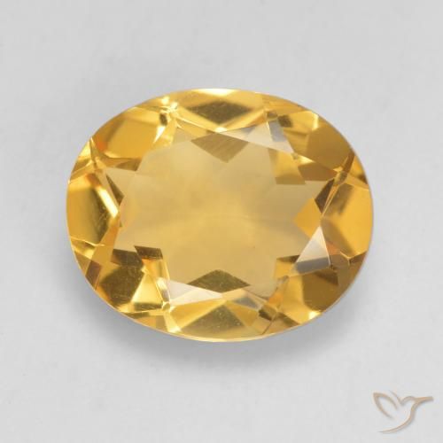 Citrine Orange doré profond naturelle ovale, 2.89 ct, VVS-VS