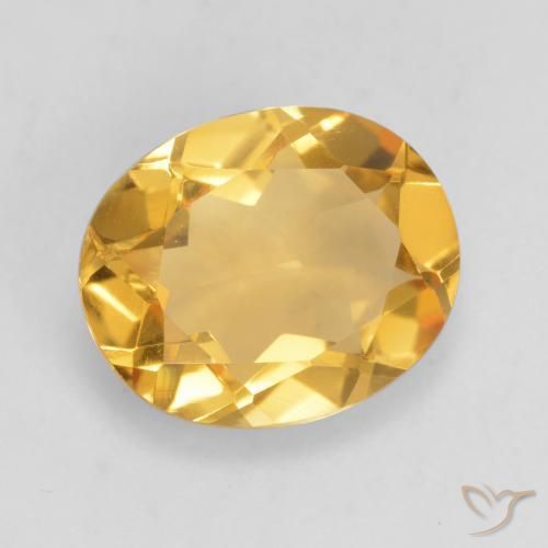 Citrine Orange doré profond naturelle ovale, 2.89 ct, VVS-VS