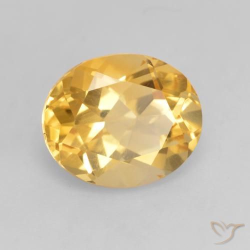 Citrine Doré vif naturelle ovale, 3.42 ct, VVS-VS