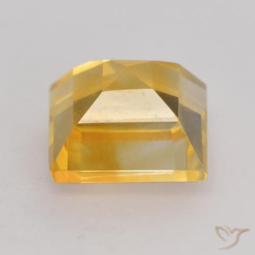 Citrine Orange doré profond naturelle Carré, 1.64 ct, VVS-VS
