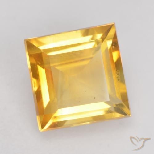 Citrine Doré vif naturelle Carré, 1.57 ct, VVS-VS