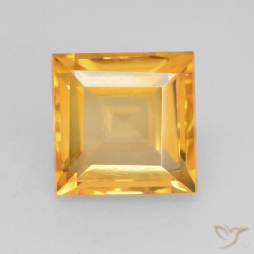 Citrine Doré foncé naturelle Carré, 1.84 ct, VVS-VS