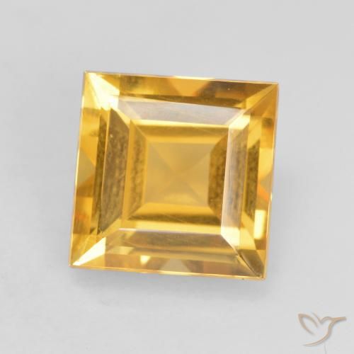Citrine Doré foncé naturelle Carré, 1.73 ct, VVS-VS