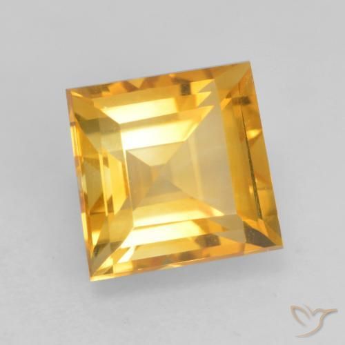 Citrine Doré vif naturelle Carré, 1.93 ct, VVS-VS