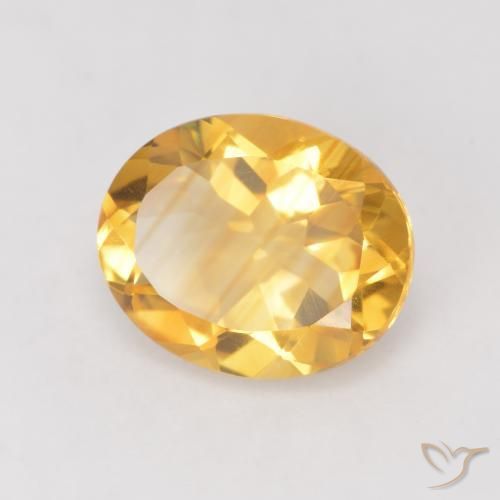 Citrine Orange doré profond naturelle ovale, 3.11 ct, VVS-VS