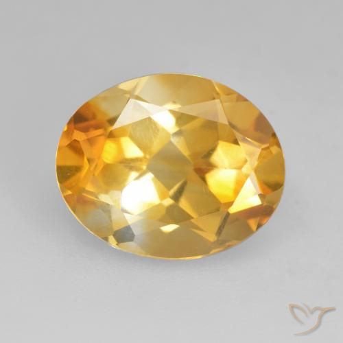 Citrine Orange doré profond naturelle ovale, 3.09 ct, VVS-VS