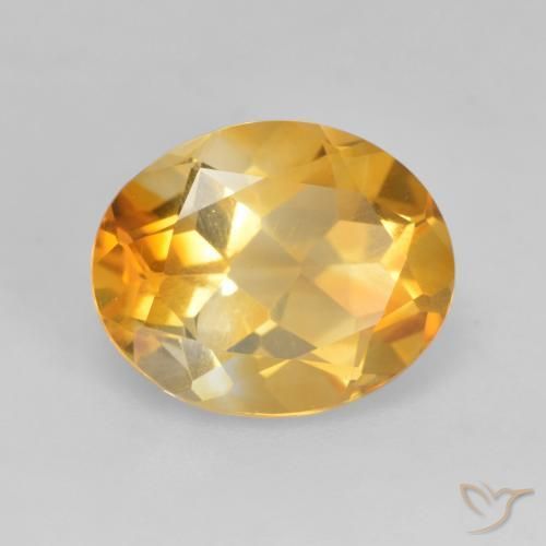 Citrine Orange doré profond naturelle ovale, 3.09 ct, VVS-VS