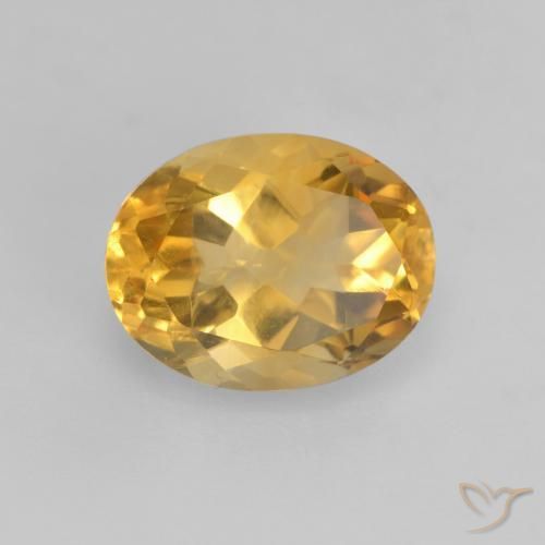 Citrine Orange doré profond naturelle ovale, 1.77 ct, VVS-VS