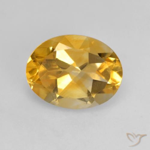 Citrine Orange doré profond naturelle ovale, 1.61 ct, VVS-VS