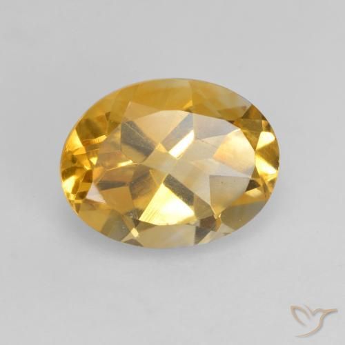 Citrine Orange doré profond naturelle ovale, 1.61 ct, VVS-VS