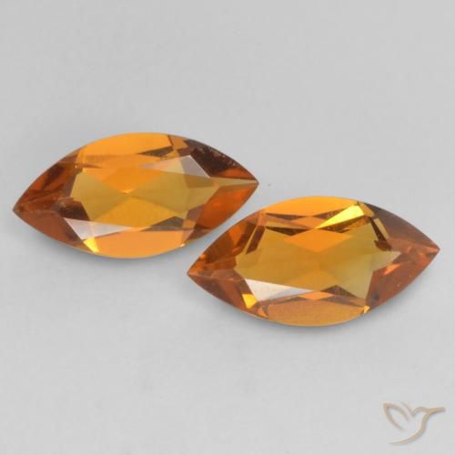 0.89ctw Naturel Orange moyen Citrine, Marquise, VVS-VS