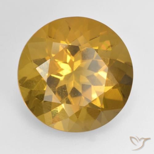 Citrine Orange Doré naturelle Coupe roude, 8.60 ct, VVS-VS