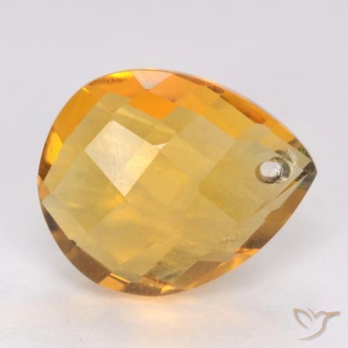 Citrine Orange-or moyen-léger naturelle En forme de poire, 3.84 ct, VVS-VS