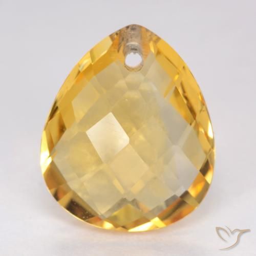 Citrine Doré moyen naturelle En forme de poire, 3.50 ct, VVS-VS