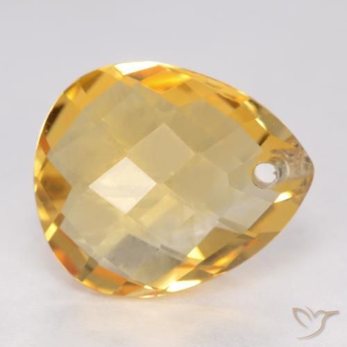 Citrine Doré moyen naturelle En forme de poire, 3.50 ct, VVS-VS