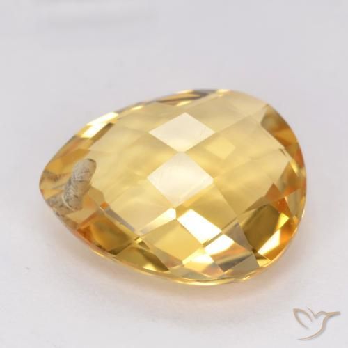Citrine Doré moyen naturelle En forme de poire, 3.50 ct, VVS-VS