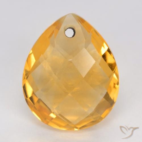 Citrine Orange-or naturelle En forme de poire, 3.72 ct, VVS-VS