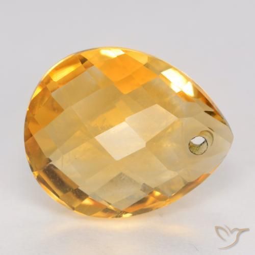 Citrine Orange-or naturelle En forme de poire, 3.72 ct, VVS-VS