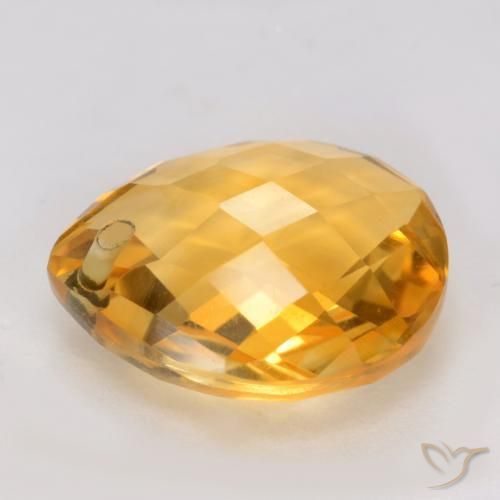 Citrine Orange-or naturelle En forme de poire, 3.72 ct, VVS-VS