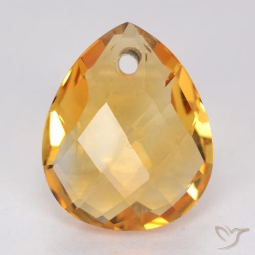 Citrine Doré-orange foncé naturelle En forme de poire, 3.46 ct, VVS-VS