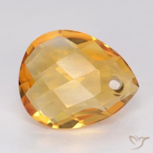 Citrine Doré-orange foncé naturelle En forme de poire, 3.46 ct, VVS-VS