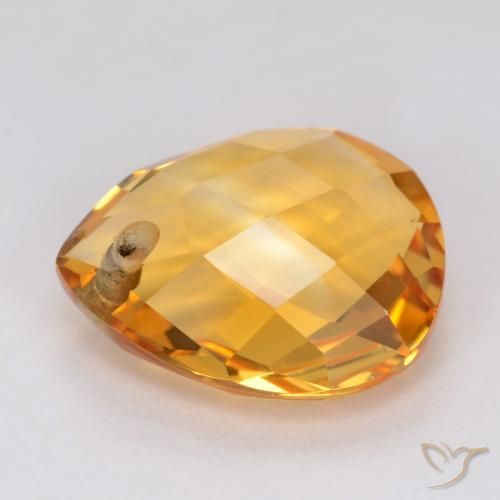 Citrine Doré-orange foncé naturelle En forme de poire, 3.46 ct, VVS-VS