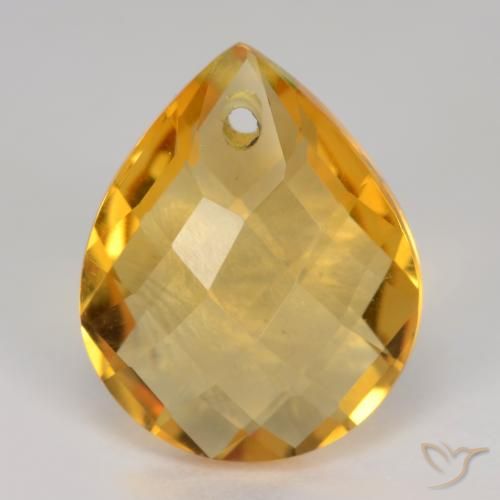 Citrine Doré foncé naturelle En forme de poire, 3.52 ct, VVS-VS