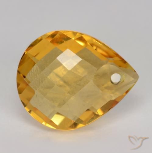 Citrine Doré foncé naturelle En forme de poire, 3.52 ct, VVS-VS