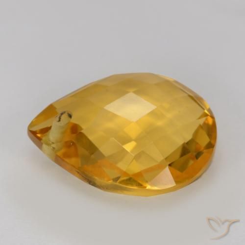 Citrine Doré foncé naturelle En forme de poire, 3.52 ct, VVS-VS