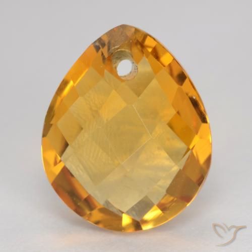 Citrine Or orange foncé naturelle En forme de poire, 3.67 ct, VVS-VS