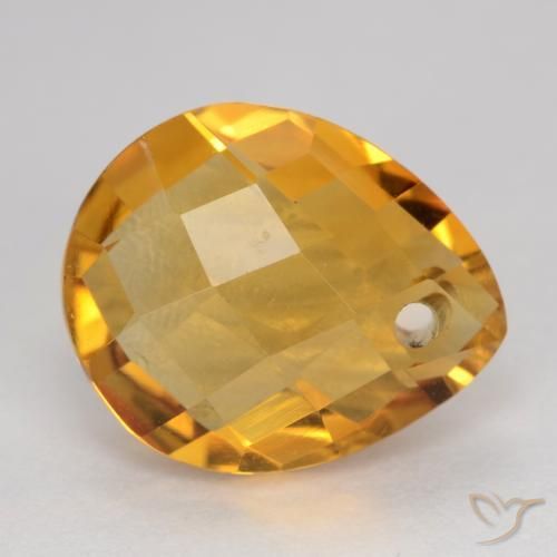Citrine Or orange foncé naturelle En forme de poire, 3.67 ct, VVS-VS