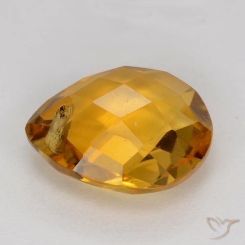 Citrine Or orange foncé naturelle En forme de poire, 3.67 ct, VVS-VS