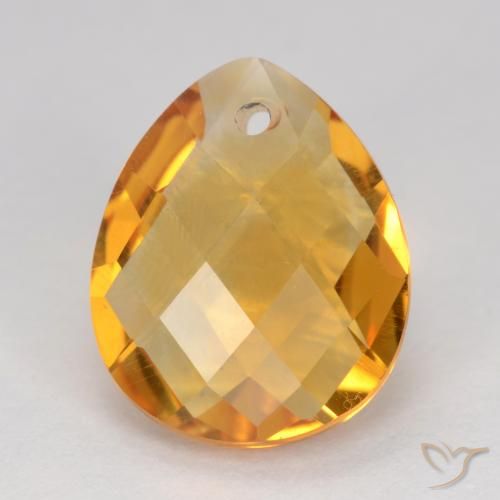 3.38ct Naturel Orange moyen Citrine, En forme de poire, VVS-VS