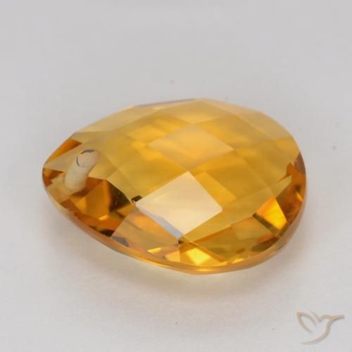 Citrine Orange moyen naturelle En forme de poire, 3.38 ct, VVS-VS