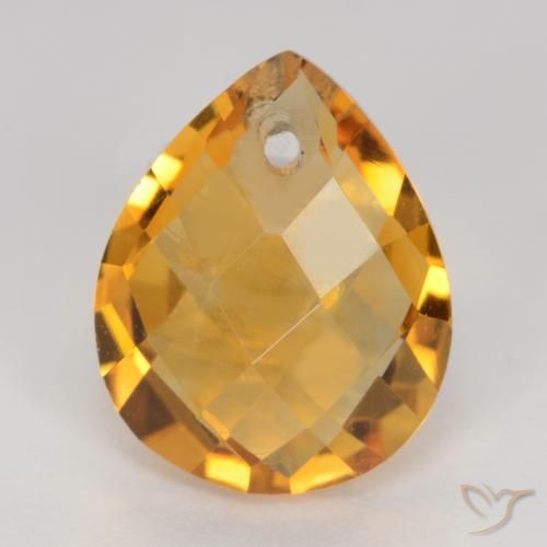 Citrine Doré-orange foncé naturelle En forme de poire, 3.37 ct, VVS-VS