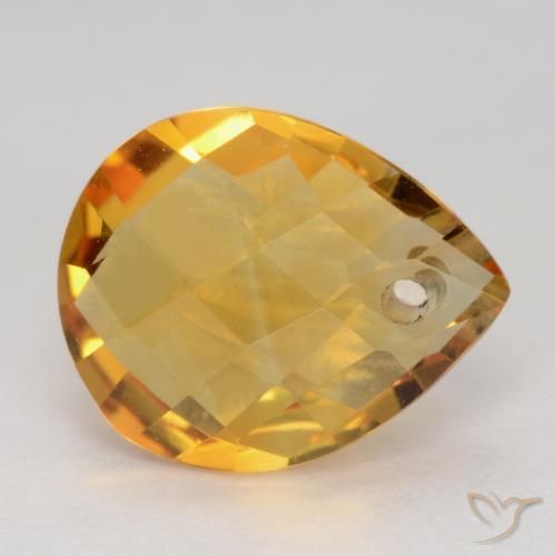 Citrine Doré-orange foncé naturelle En forme de poire, 3.37 ct, VVS-VS