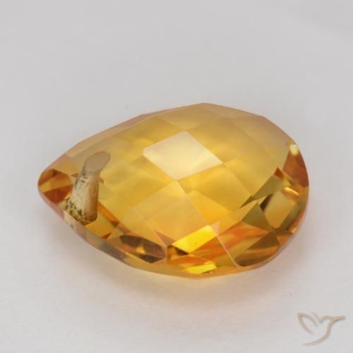Citrine Doré-orange foncé naturelle En forme de poire, 3.37 ct, VVS-VS