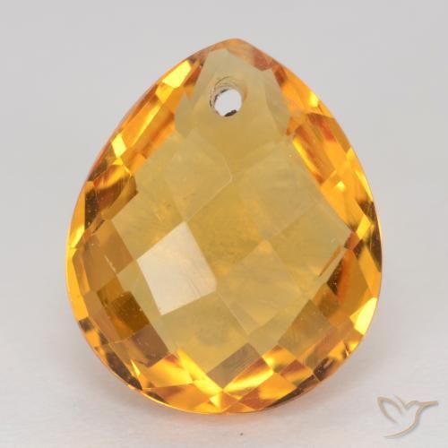 3.86ct Naturel Doré foncé Citrine, En forme de poire, VVS-VS