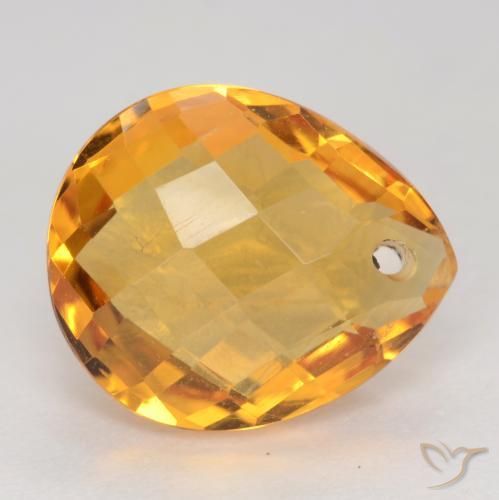 Citrine Doré foncé naturelle En forme de poire, 3.86 ct, VVS-VS