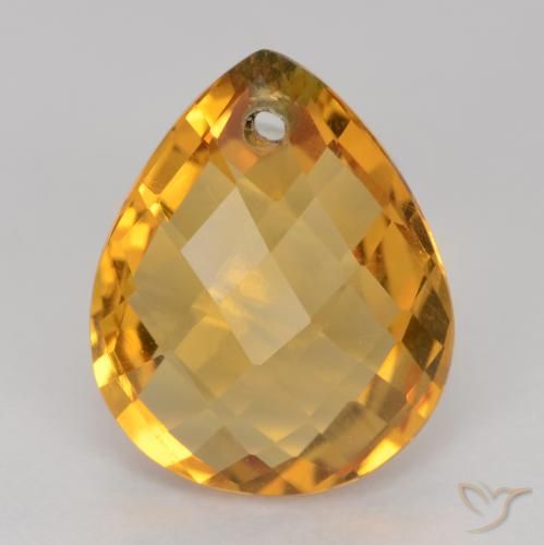 3.39ct Naturel Doré foncé Citrine, En forme de poire, VVS-VS