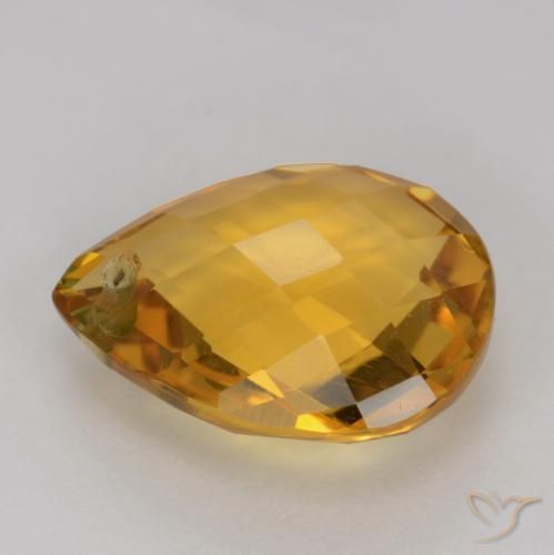 Citrine Doré foncé naturelle En forme de poire, 3.39 ct, VVS-VS