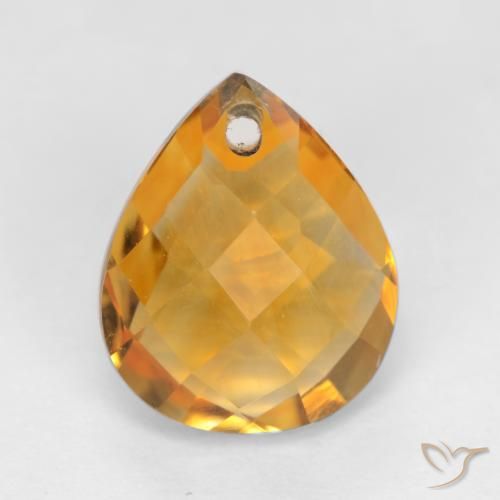 3.89ct Naturel Orange-or Citrine, En forme de poire, VVS-VS