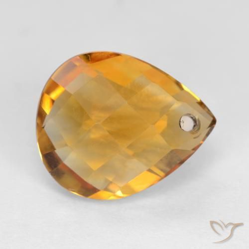 Citrine Orange-or naturelle En forme de poire, 3.89 ct, VVS-VS
