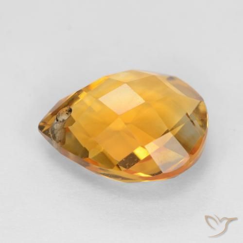 Citrine Orange-or naturelle En forme de poire, 3.89 ct, VVS-VS