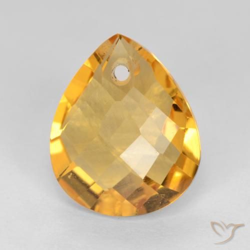 3.54ct Naturel Orange doré profond Citrine, En forme de poire, VVS-VS