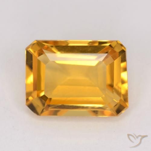 Citrine Orange-or naturelle Octogone / coupe Émeraude, 1.32 ct, VVS-VS